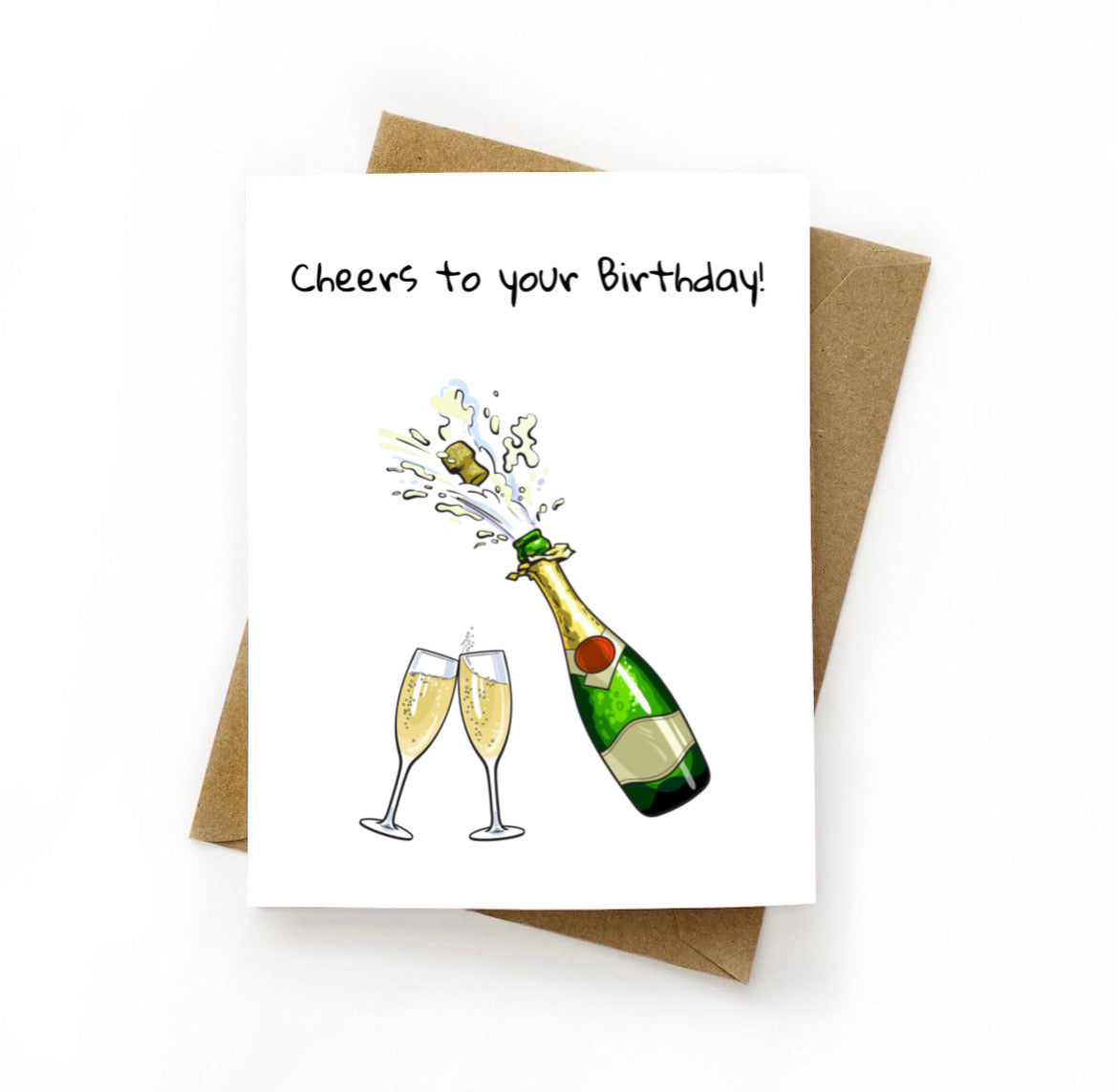 Happy Birthday Champagne Cheers Card